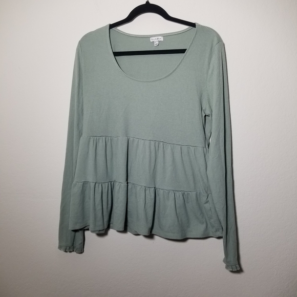 love, Fire Tops - love, Fire Sage Tiered Blouse